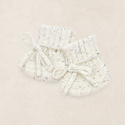 Knit Booties - Cream Speckle