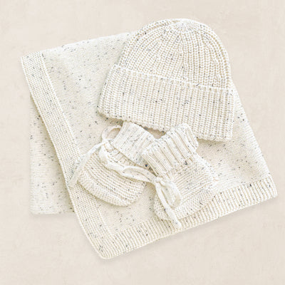 Knit Beanie Bundle - Cream Speckle