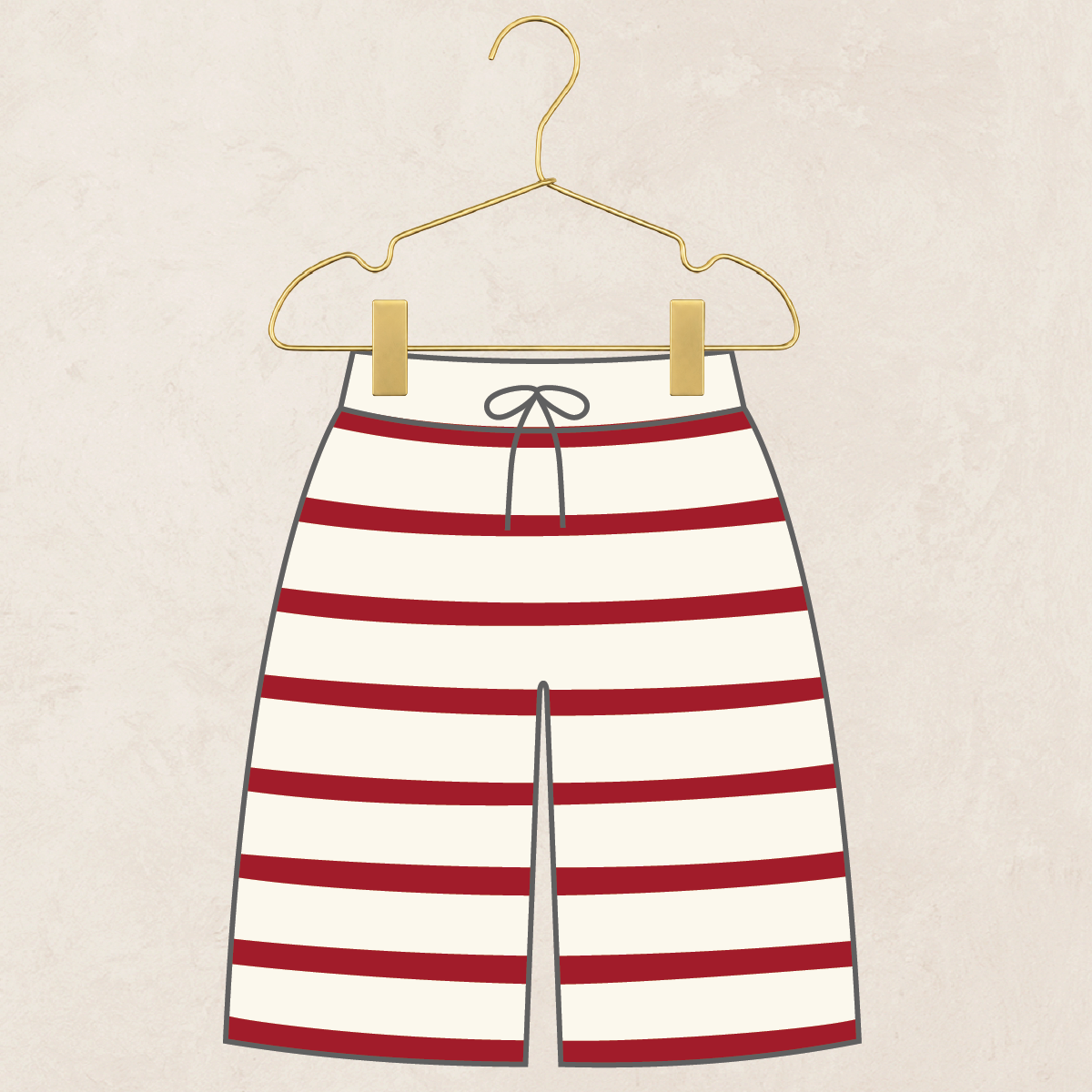 Pre-Order: Knit Chunky Wide Leg Pant - Red Stripe