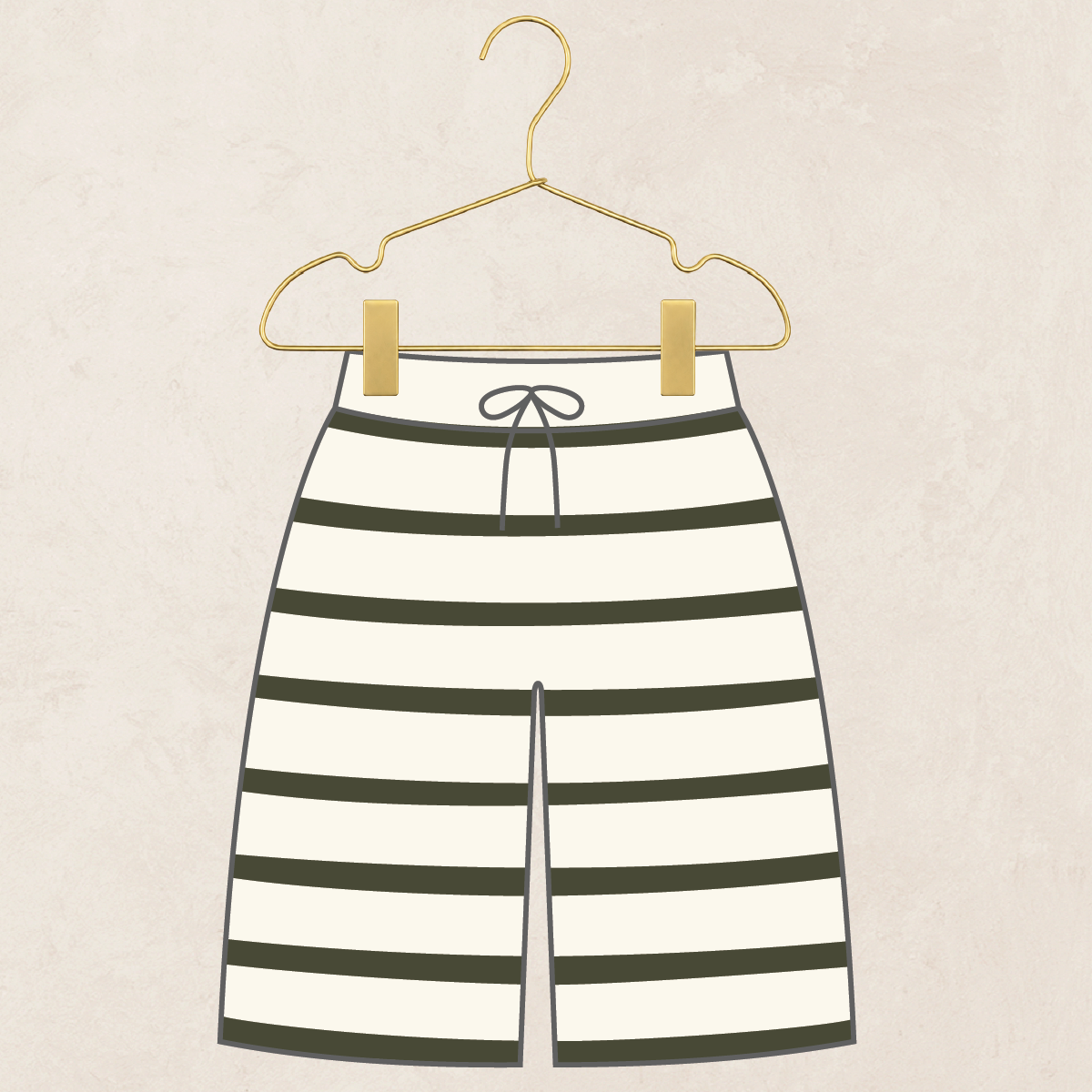 Pre-Order: Knit Chunky Wide Leg Pant - Olive Stripe