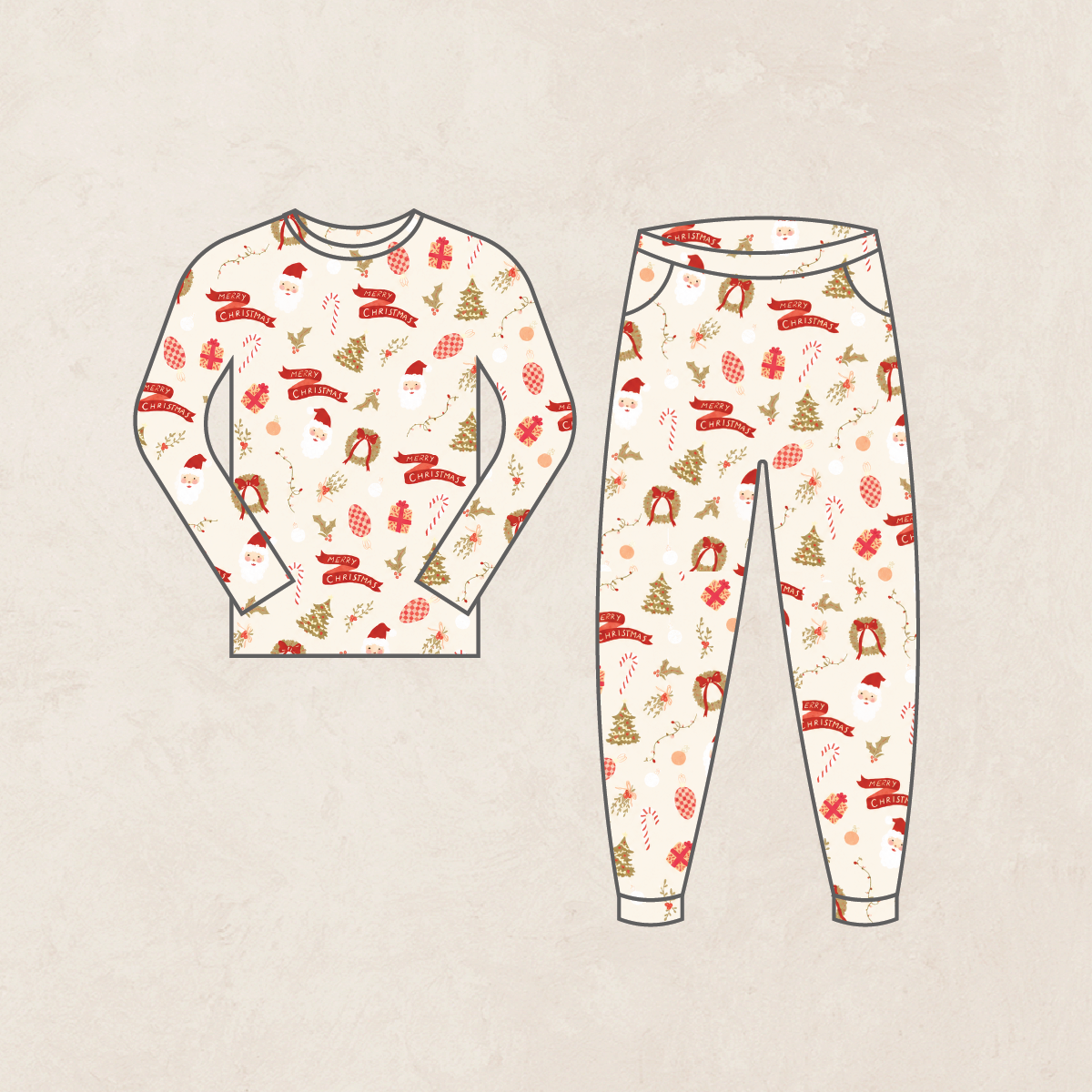Pre-Order: Kids Loungewear Set - Mistletoe