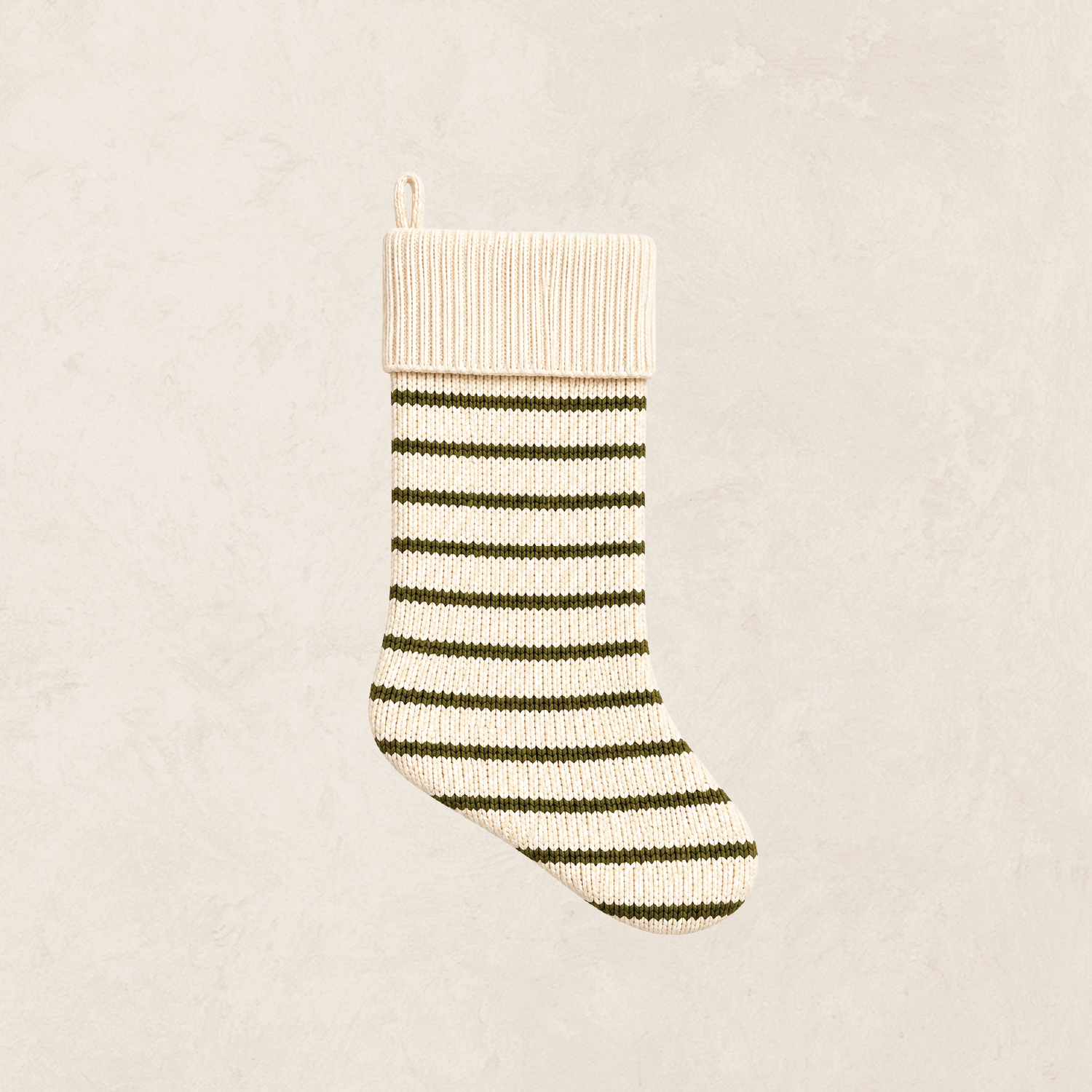 Pre-Order: Knit Stocking - Olive Stripe