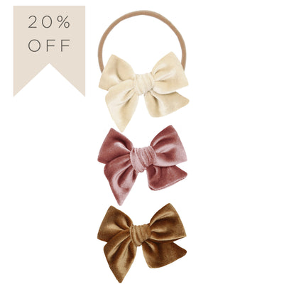 Velvet Bow 3 Pack: Rose