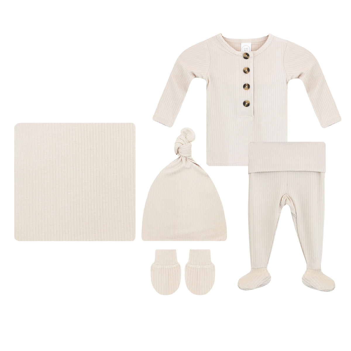 Cove Ribbed Newborn Hat Bundle + Top + Bottoms