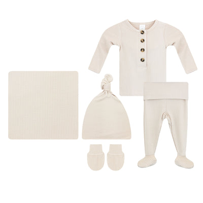 Cove Ribbed Newborn Hat Bundle + Top + Bottoms
