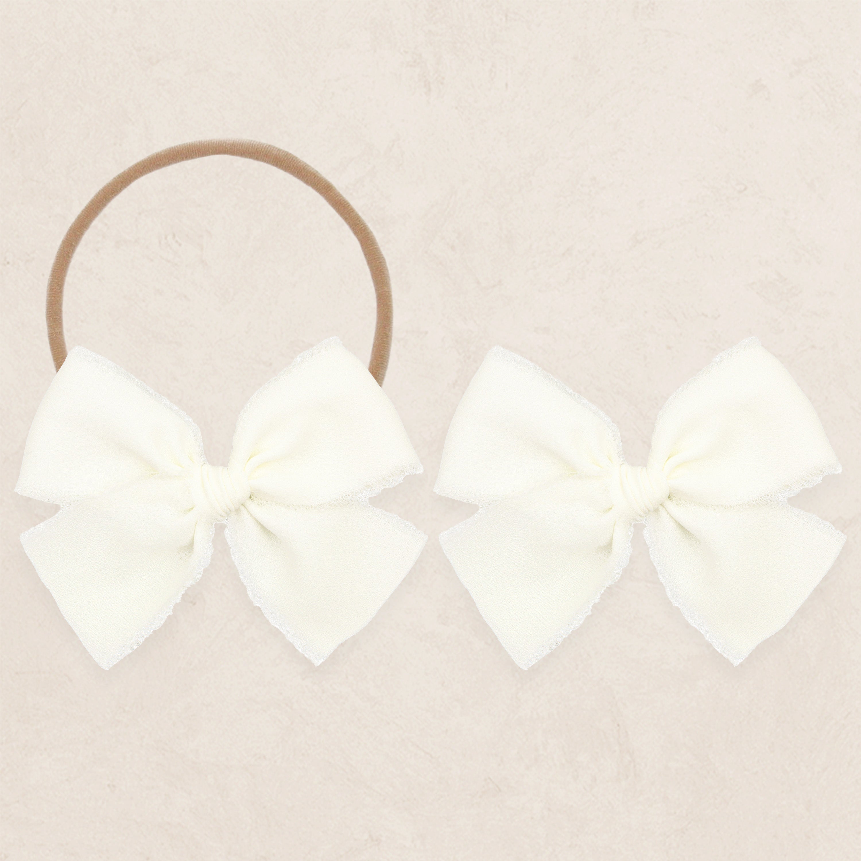 Chiffon Bow - Dove White