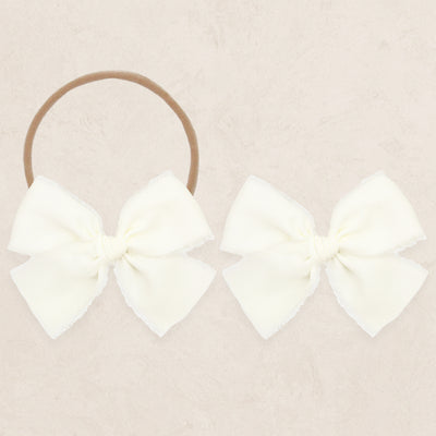 Chiffon Bow - Dove White