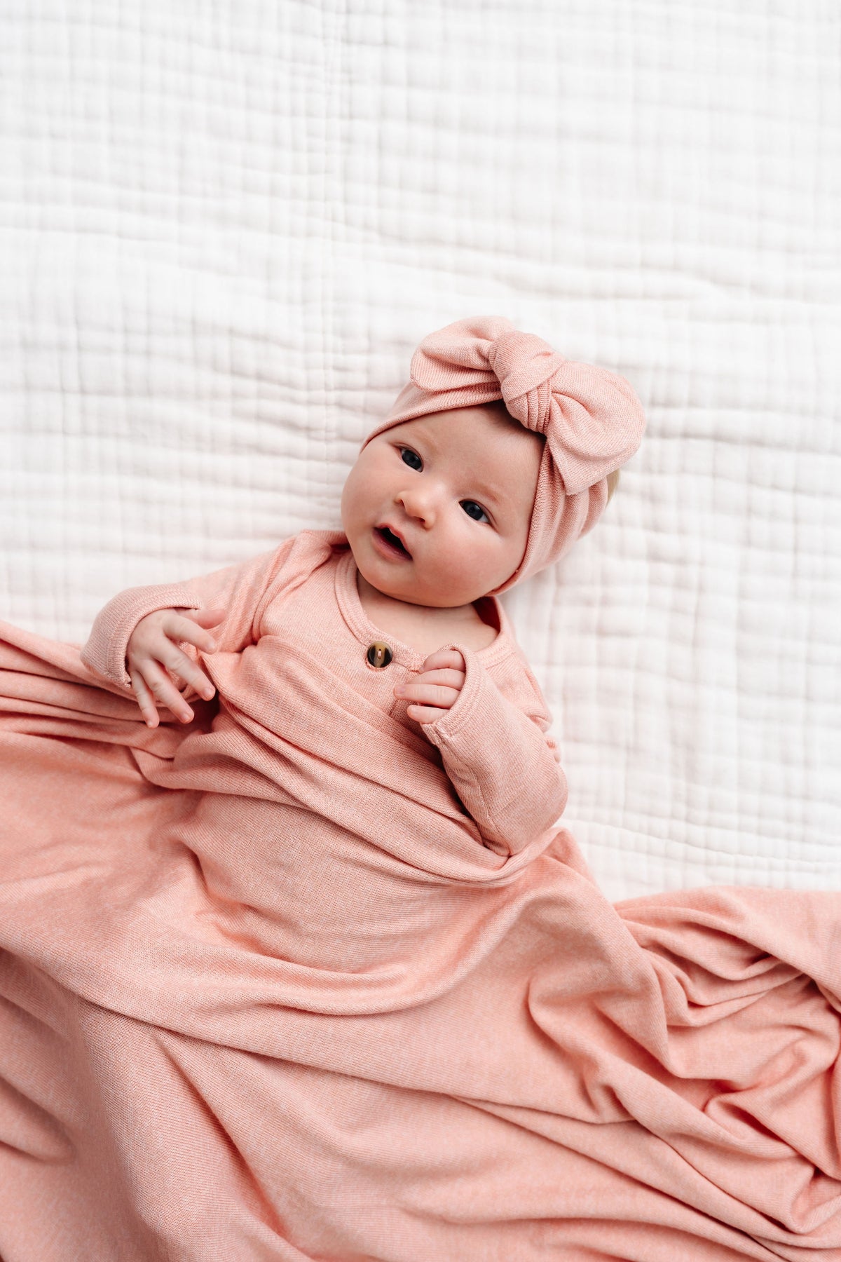 Piper Plush Knit Newborn Headband Bundle + Knotted Gown