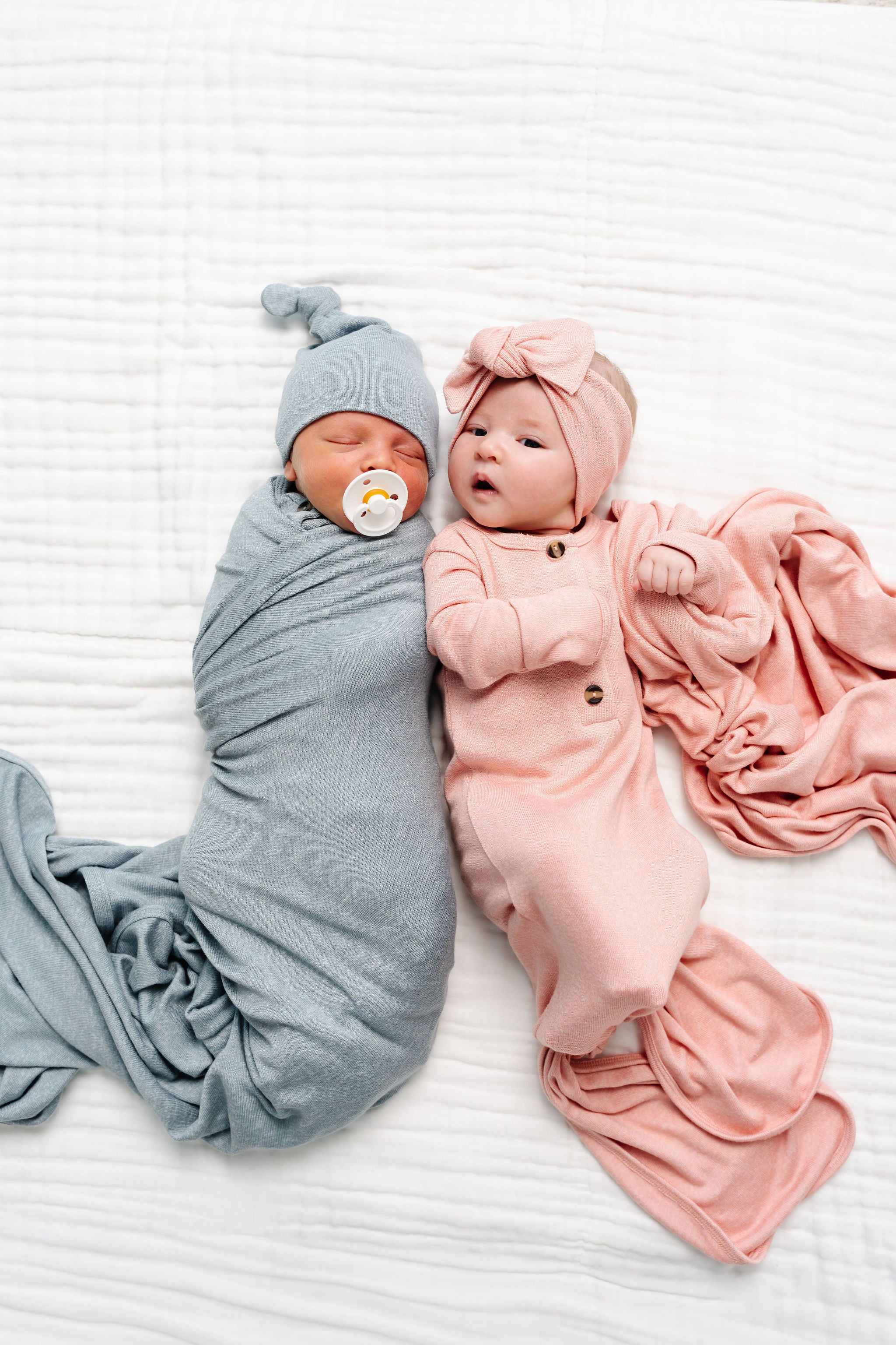 Miller Plush Knit Newborn Hat Bundle (Top + Bottom)