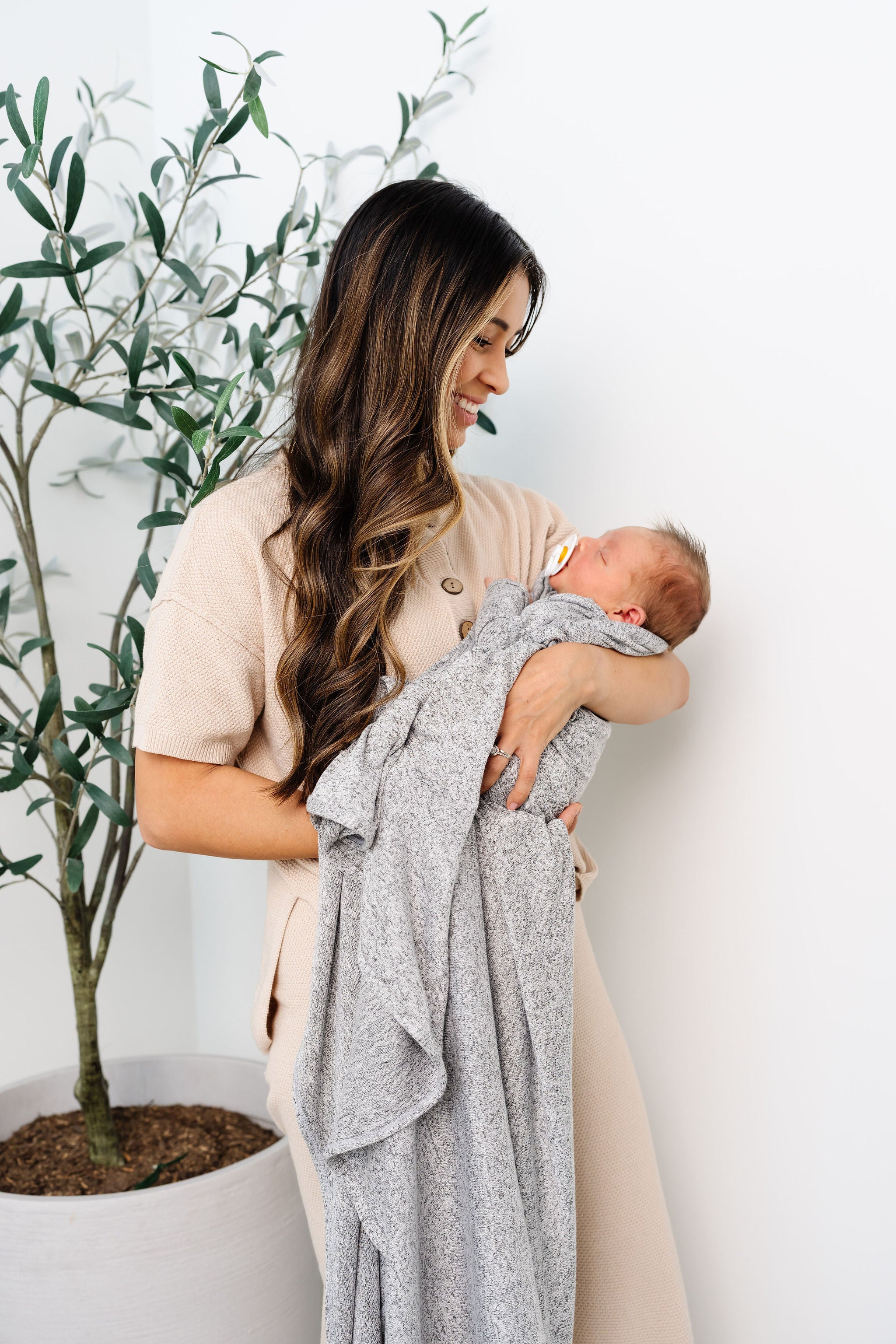 Sam Plush Knit Newborn Hat Bundle (Gown)