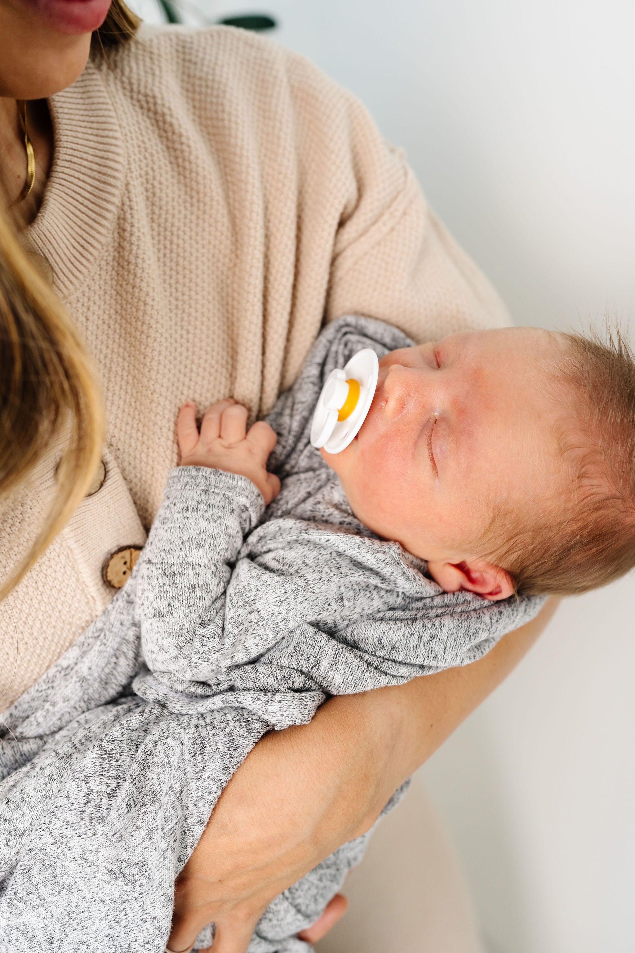Sam Plush Knit Newborn Hat Bundle + Knotted Gown