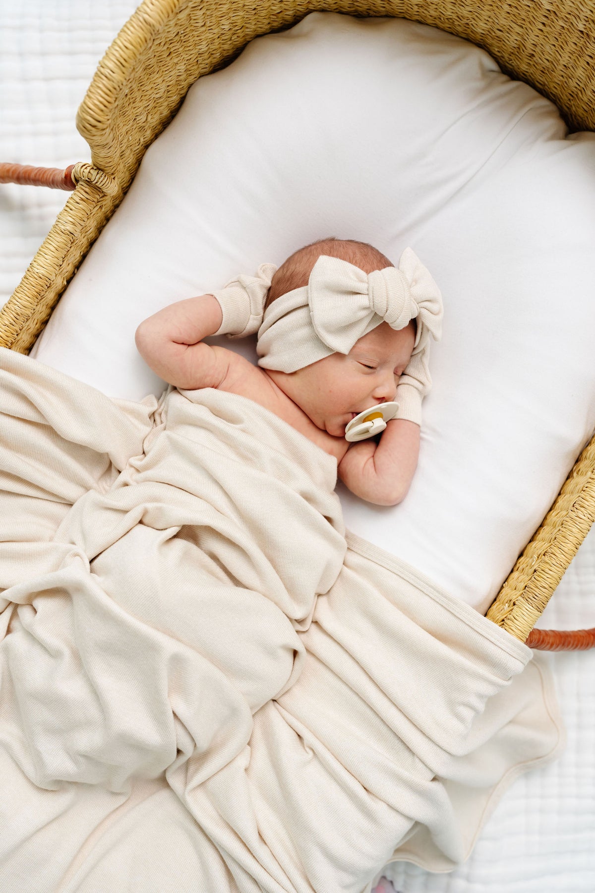 Dakota Plush Knit Newborn Headband Bundle + Knotted Gown