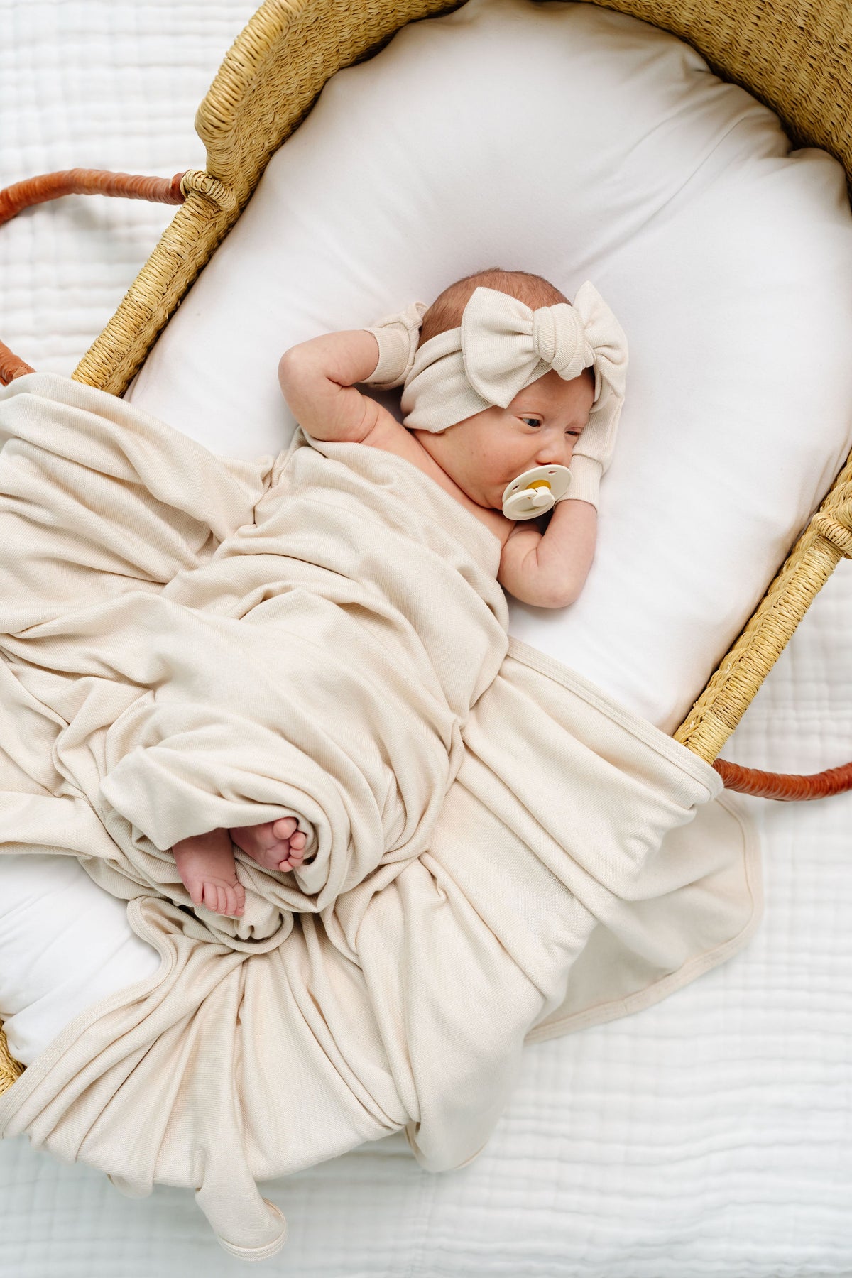 Dakota Plush Knit Newborn Headband Bundle + Knotted Gown