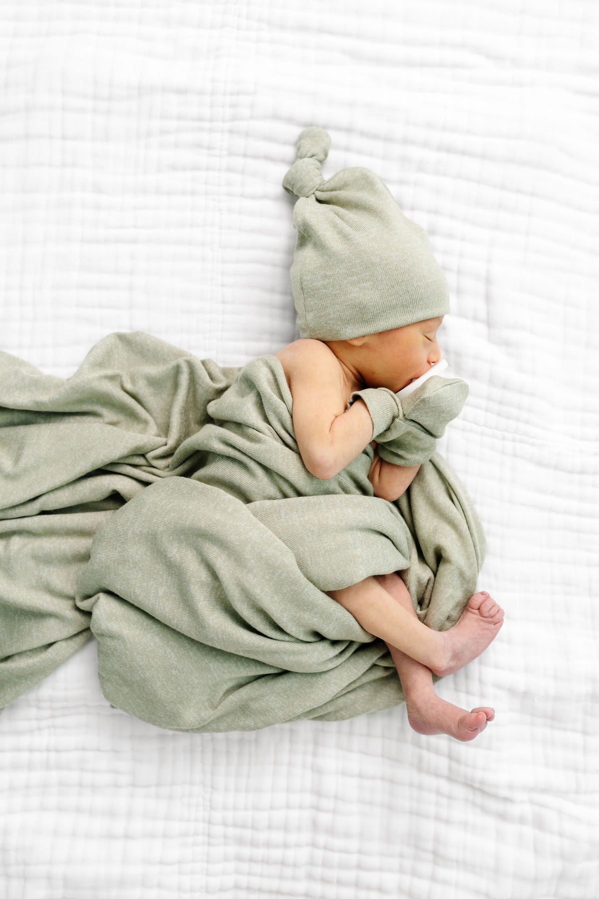 Collins Plush Knit Newborn Hat Bundle + Knotted Gown