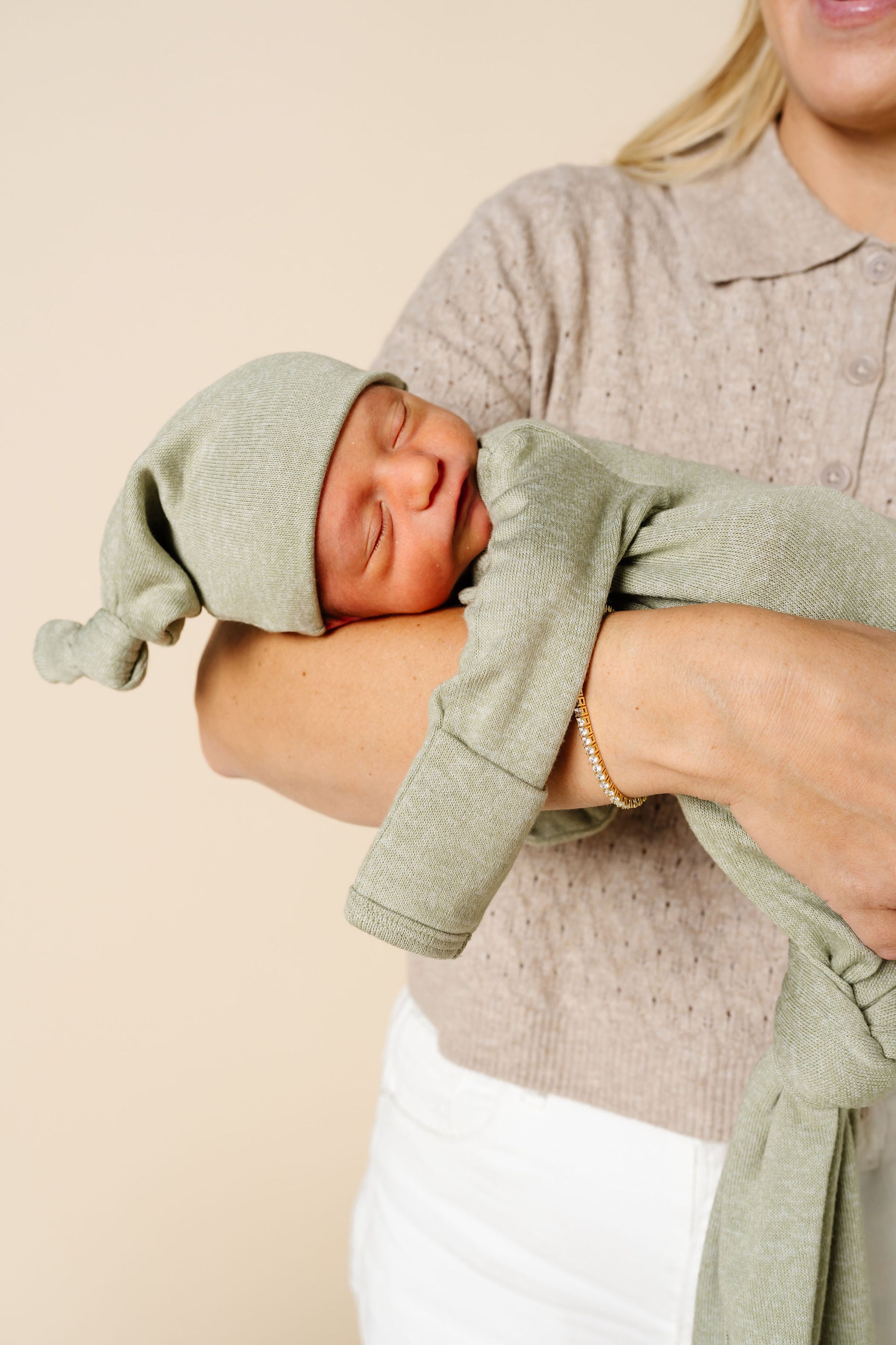 Collins Plush Knit Top Knot Hat