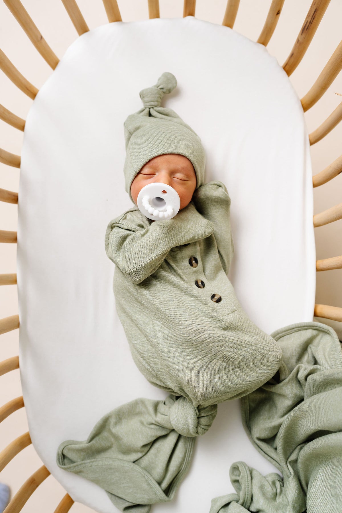 Collins Plush Knit Newborn Hat Bundle + Knotted Gown