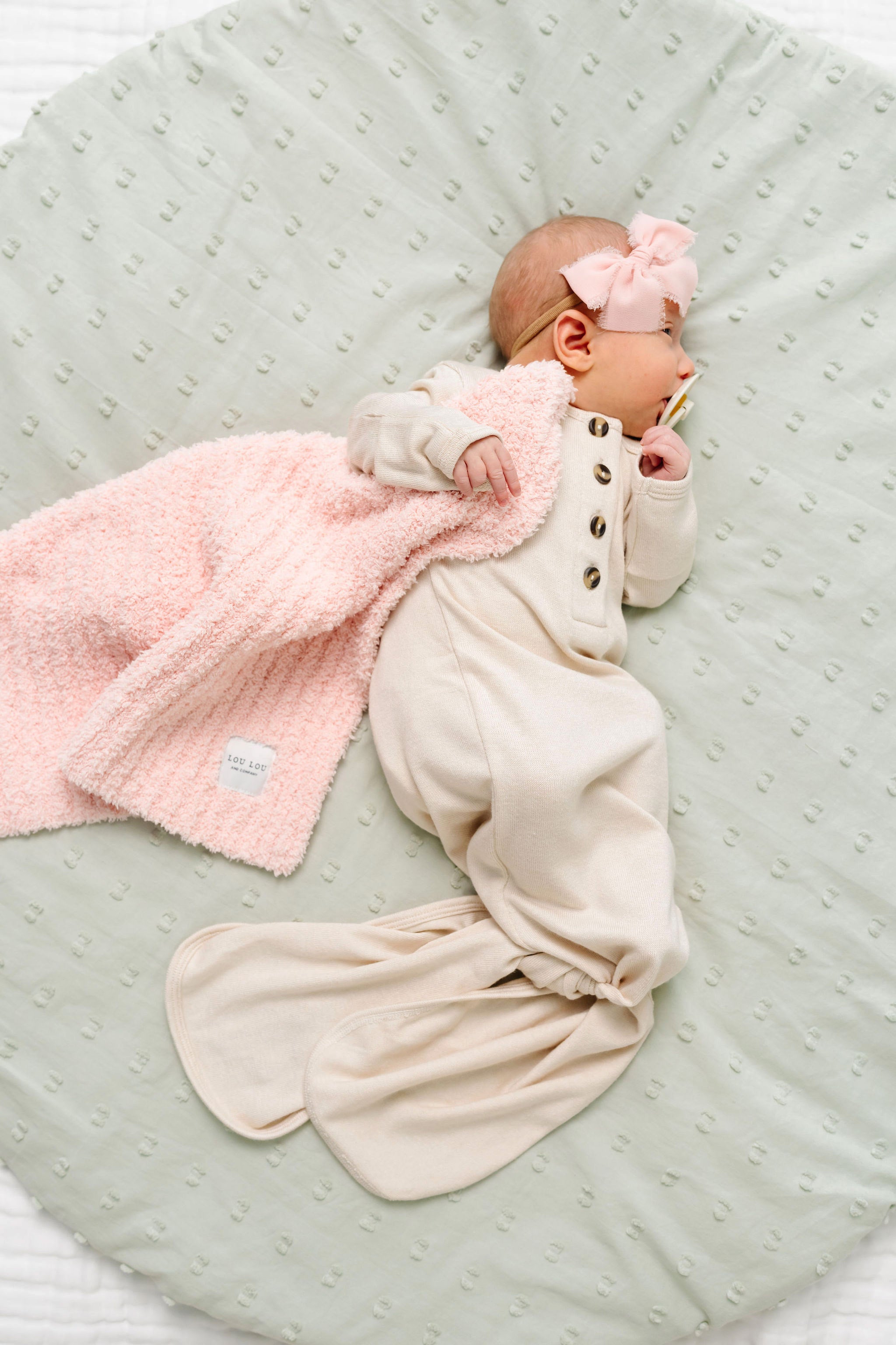 Dakota Plush Knit Newborn Hat Bundle (Gown)