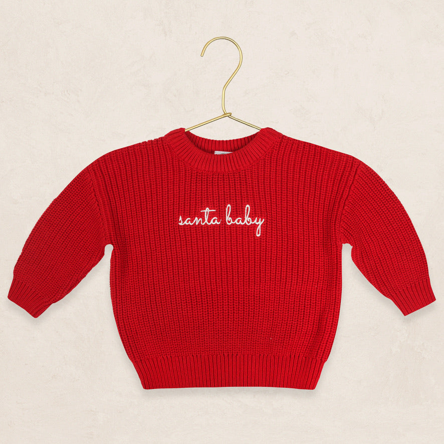 Knit Chunky Sweater - "Santa Baby"