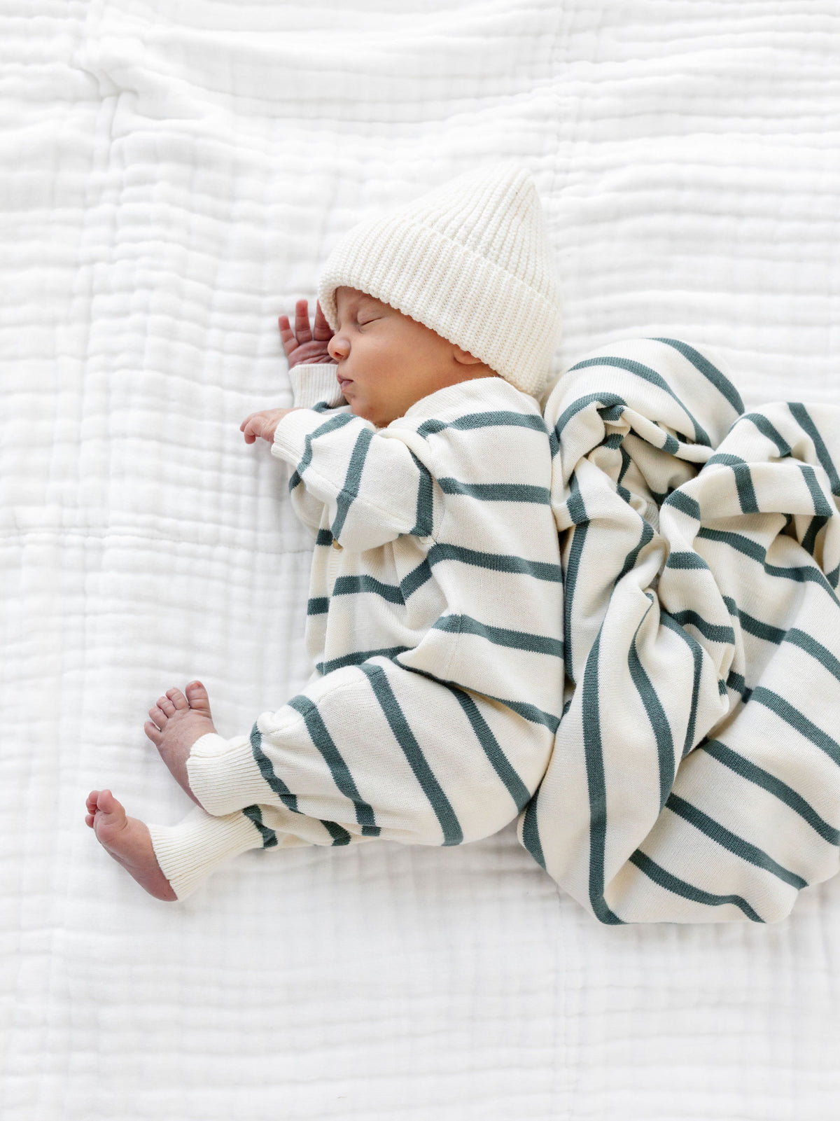 Knit Blanket - Ocean Stripe