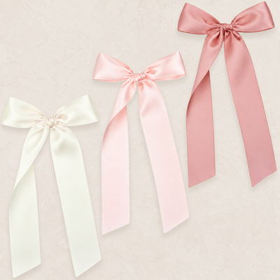 Satin Bow 3 Pack: Blush Sash Clips