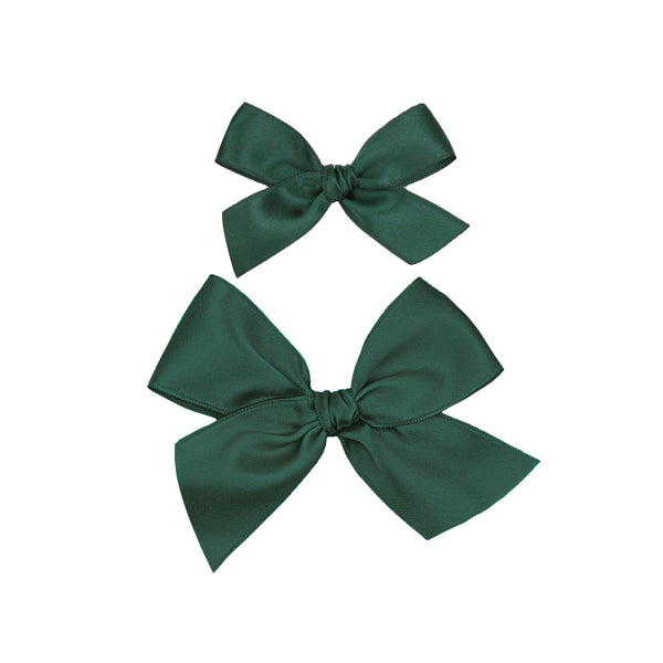 Satin Bow - Evergreen Clip