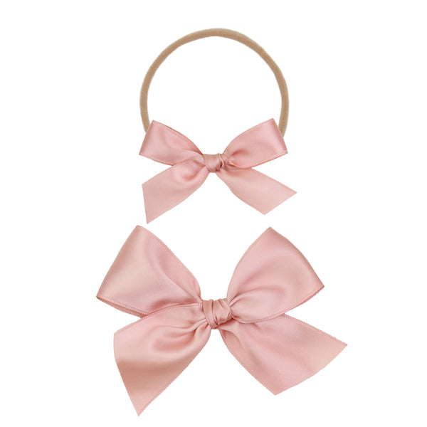 Satin Bow - French Pink Headband