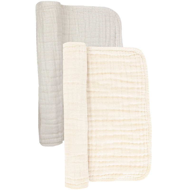 Cloud Muslin™ Burp Cloth 2 Pack - Cream + Grey