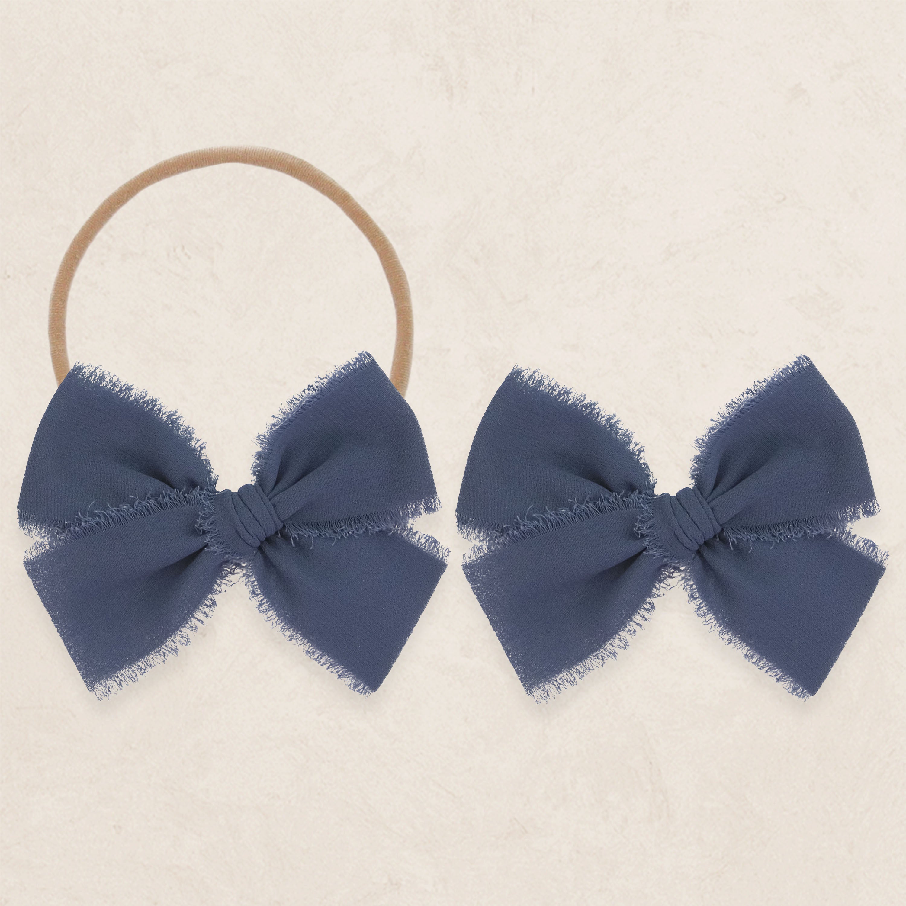 Chiffon Bow - Indigo Blue