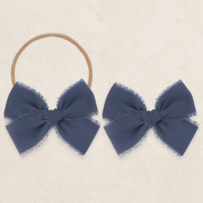 Chiffon Bow - Indigo Blue