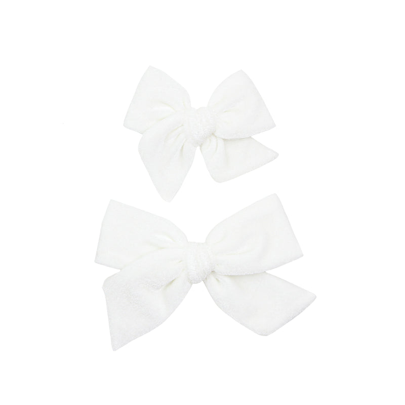 Velvet - Ivory Bow Clip