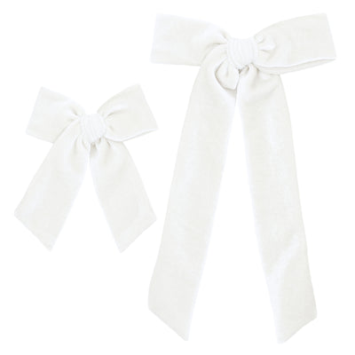 Velvet - Ivory Bow Sash Clip
