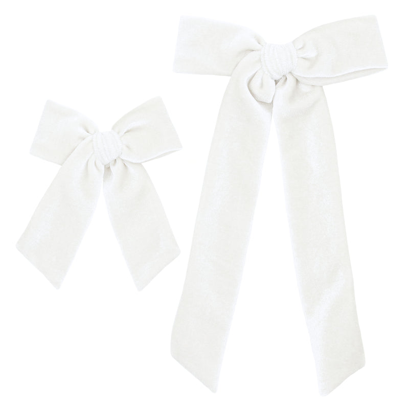 Velvet - Ivory Bow Sash Clip