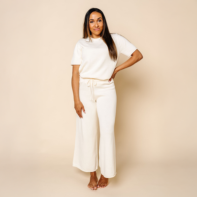 Knit Women's Short Sleeve Tee - Ivory
