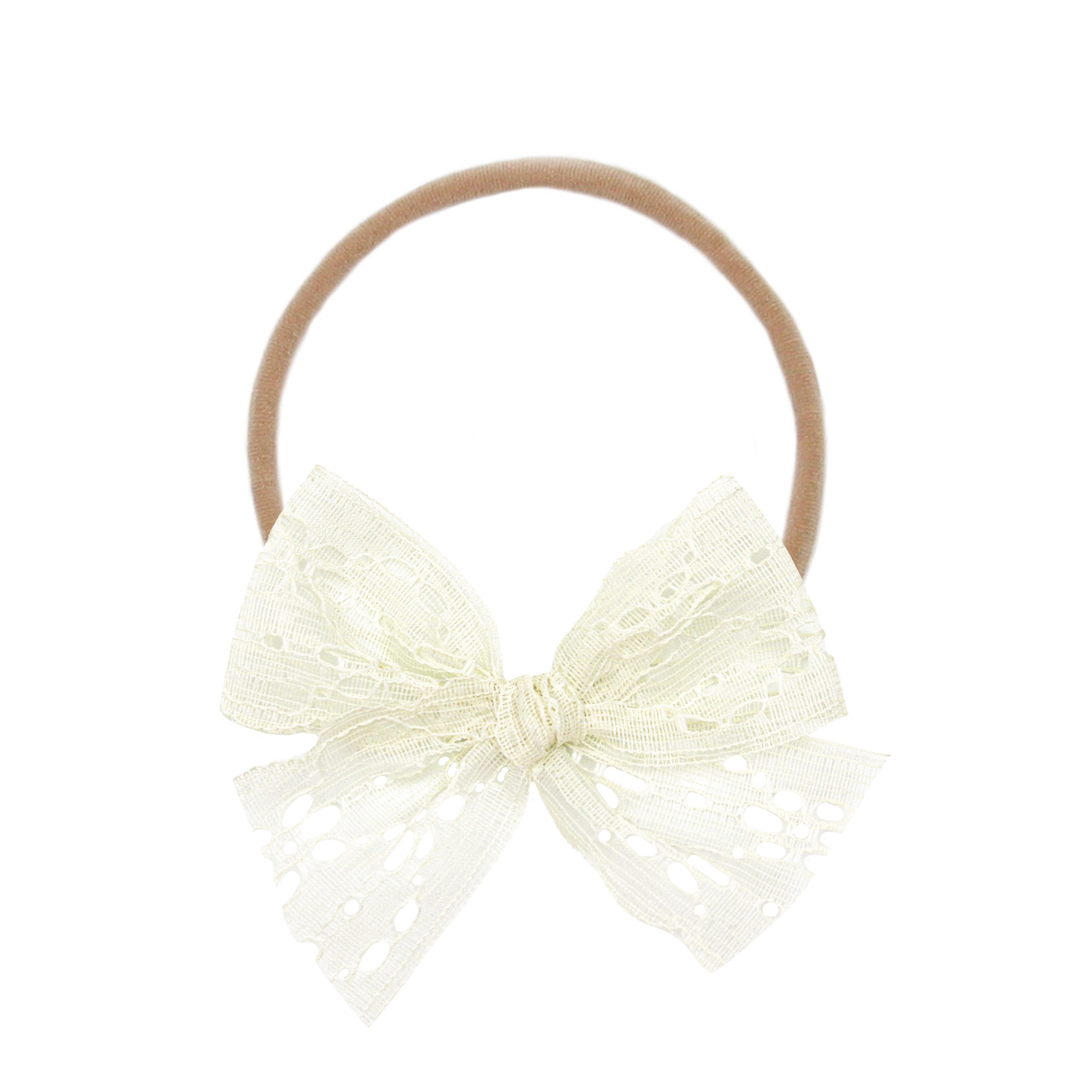 Lace Bow - Ivory Daisy