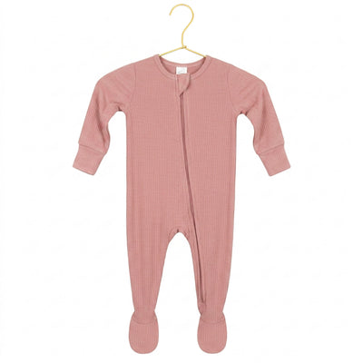 Jane Ribbed Zipper Footies