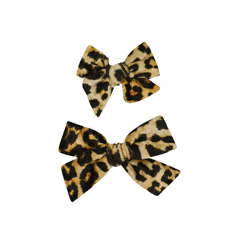 Velvet - Leopard Bow Clip