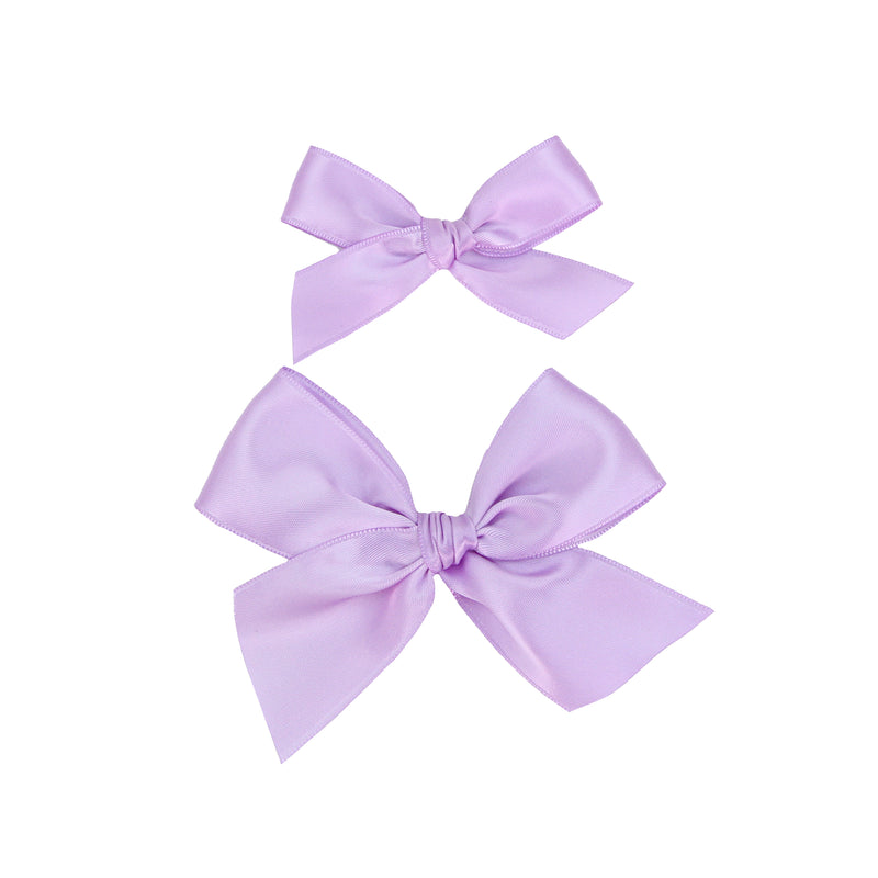 Satin Bow - Lilac Clip