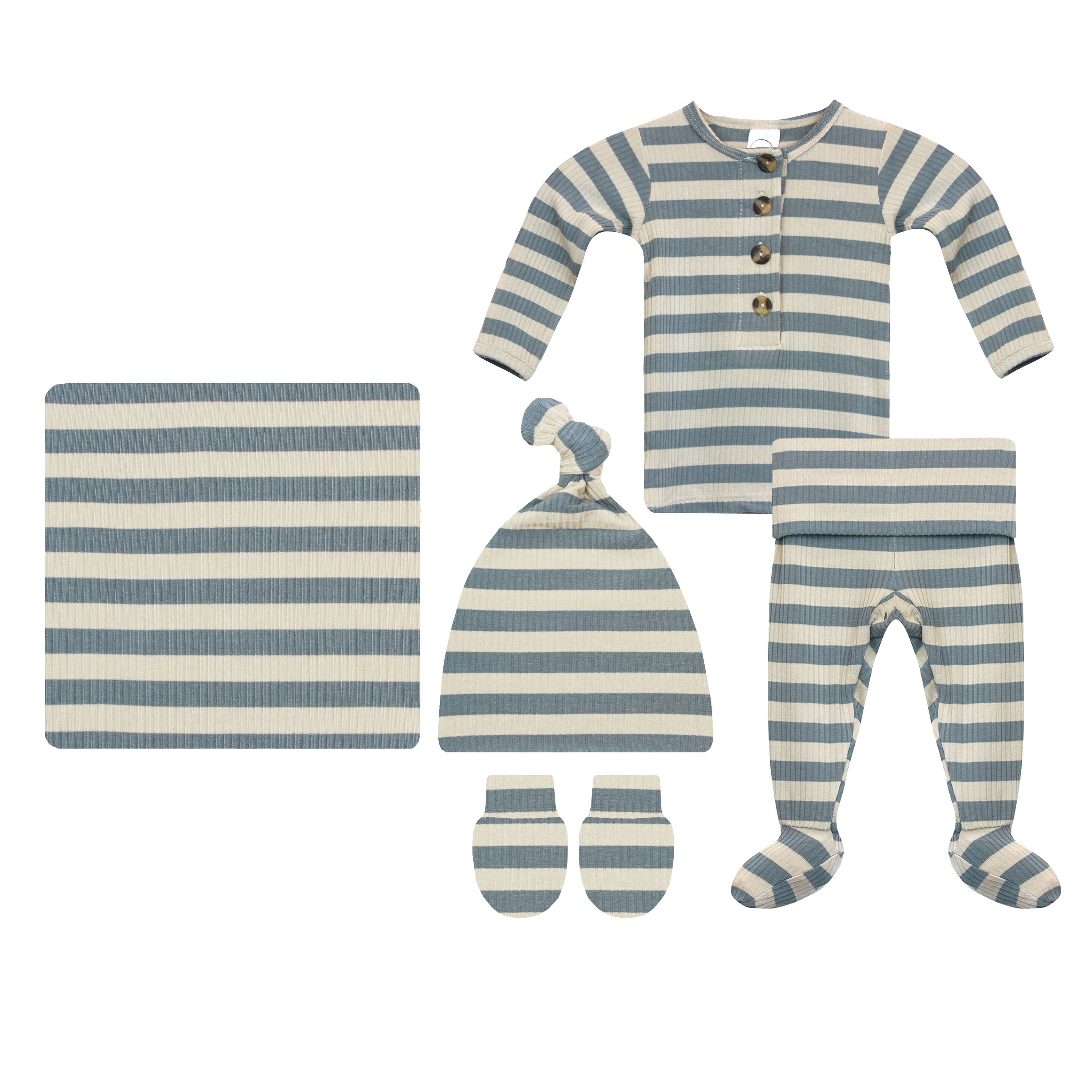 Lincoln Ribbed Newborn Hat Bundle (Top + Bottom)