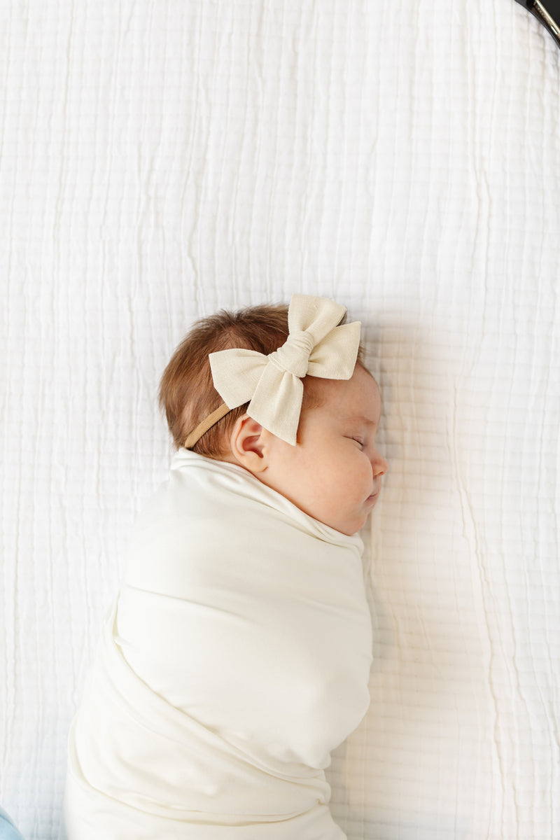 Linen Bow 3 Pack: Oatmeal Headbands