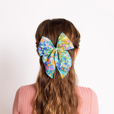 Heirloom Bow - Blue Watercolor Headband