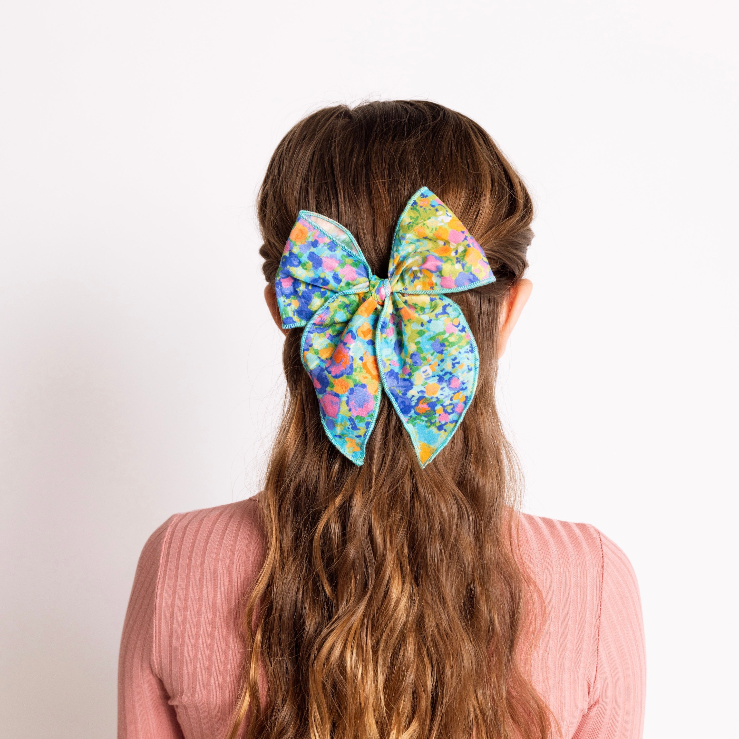 Heirloom Bow - Blue Watercolor Clip