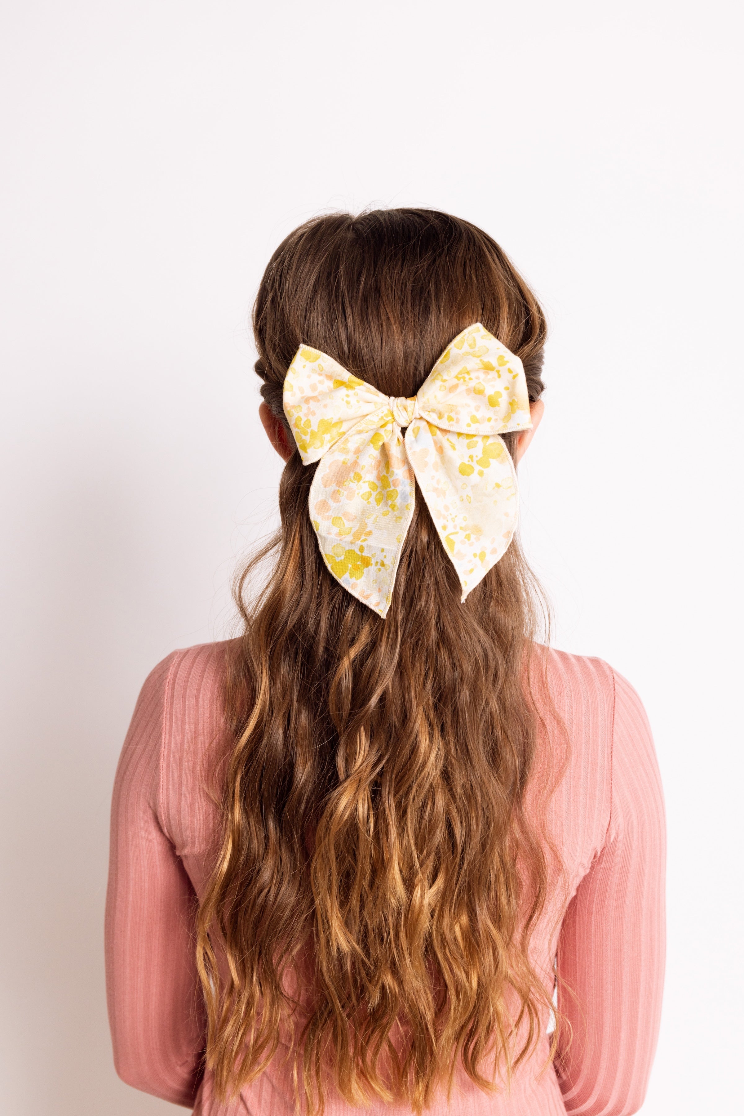 Heirloom Bow - Yellow Watercolor Clip
