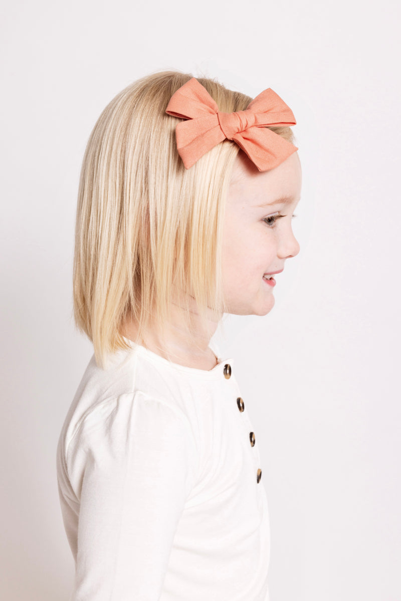 Linen Bow 3 Pack: Mango Clips