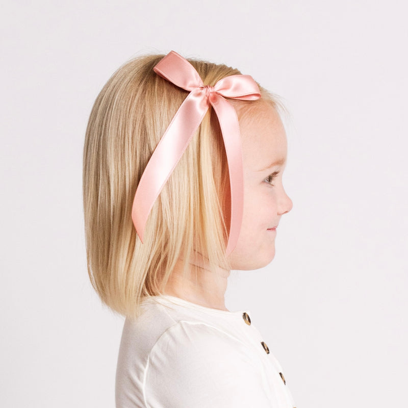 Satin Bow - French Pink Sash Clip