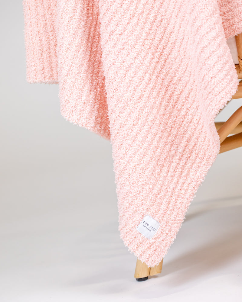 Chenille Blanket - Blush Pink - Small & Large