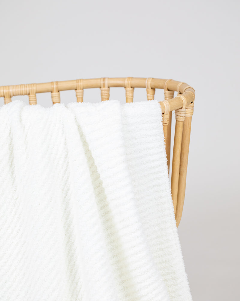 Chenille Blanket - White - Small & Large