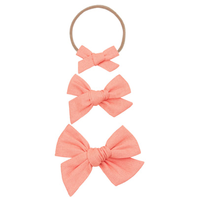 Linen Bow - Mango Headband