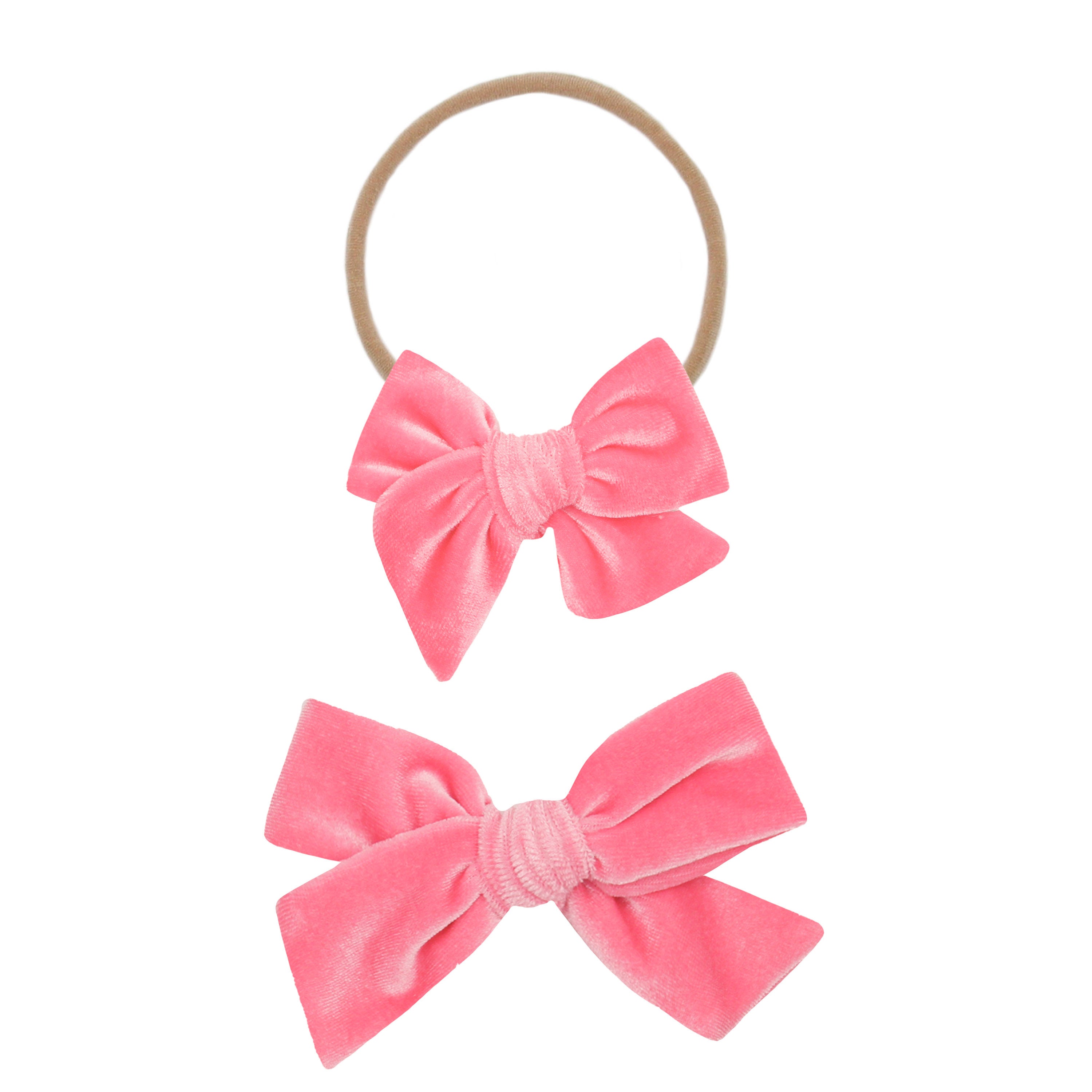 Velvet - Melon Pink Bow