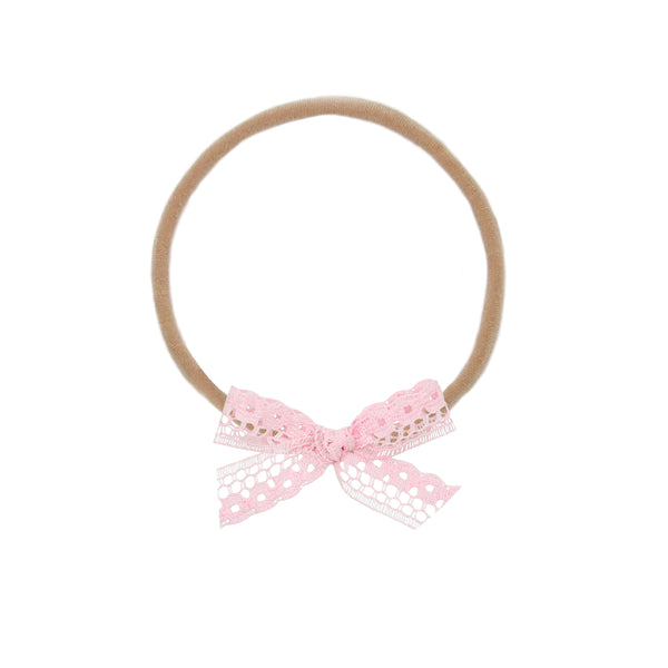 Vintage Bow - Mini Pink Lace
