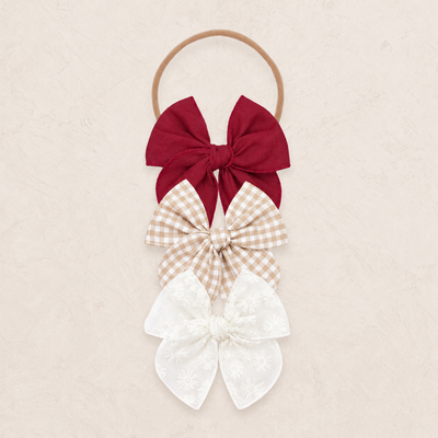 Heirloom Bow 3 Pack - Tan Gingham